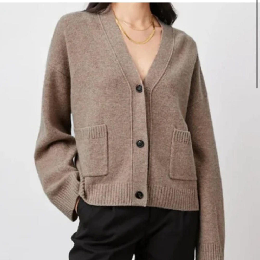 Rails Taupe Button-Up Cardigan